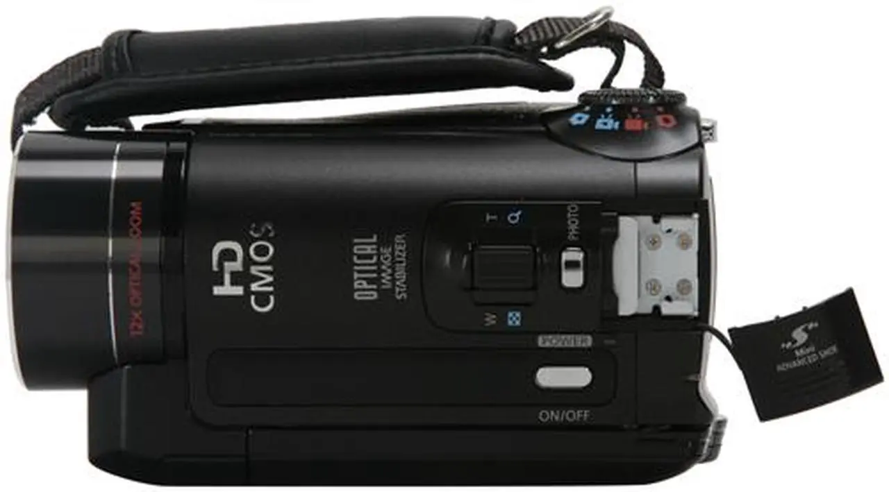 Alt view image 11 of 15 - Canon VIXIA HF10 Black 1/3.2" CMOS Sensor 2.7" 211K LCD 12X Optical Zoom Full HD Dual Flash Memory Camcorder