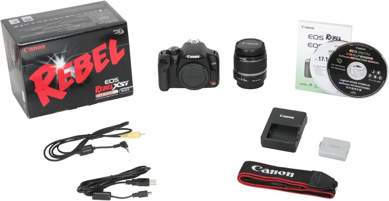 Alt view image 13 of 13 - Canon EOS Rebel XSi Black 12.20 MP Digital SLR Camera w/EF-S 18-55mm f/3.5-5.6 IS Lens