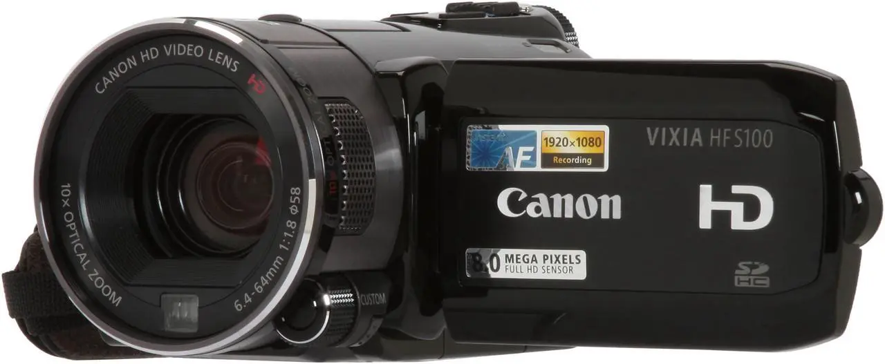 Main image of Canon VIXIA HF S100 Black 1/2.6" CMOS 8.59MP 2.7" 211K 10X Optical Zoom Full HD Flash Memory Camcorder