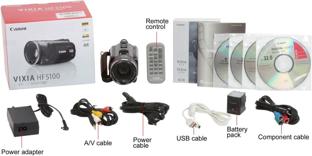 Alt view image 14 of 14 - Canon VIXIA HF S100 Black 1/2.6" CMOS 8.59MP 2.7" 211K 10X Optical Zoom Full HD Flash Memory Camcorder
