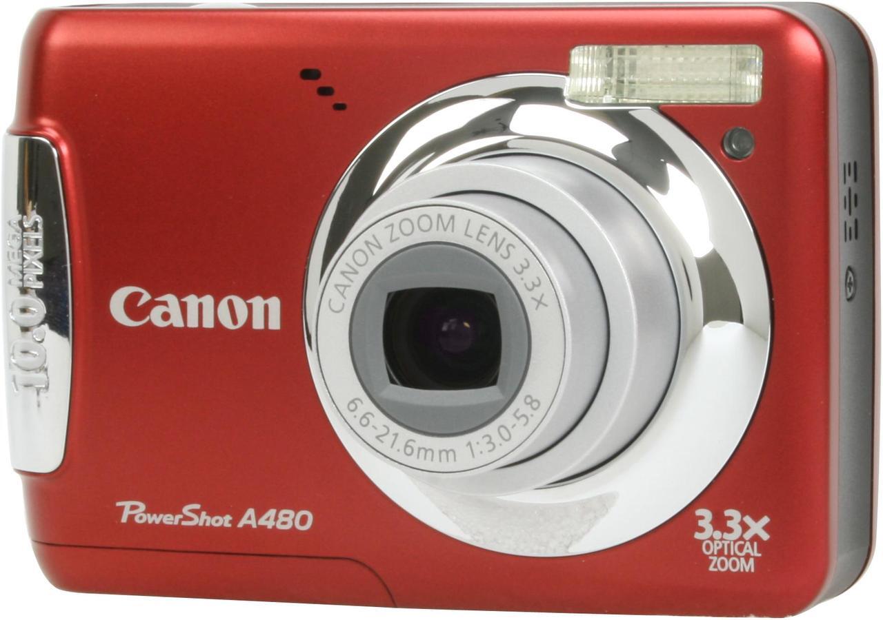 Main image of Canon PowerShot A480 Red 10.0 MP 3.3X Optical Zoom Digital Camera