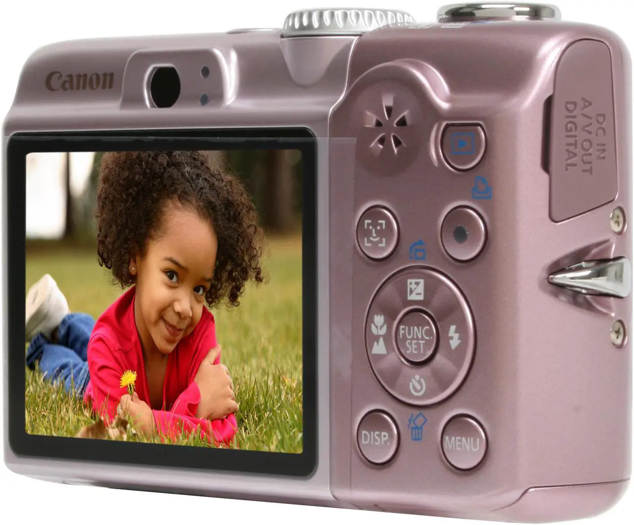 Alt view image 5 of 12 - Canon PowerShot A1100 IS Pink 12.1 MP 4X Optical Zoom Digital Camera