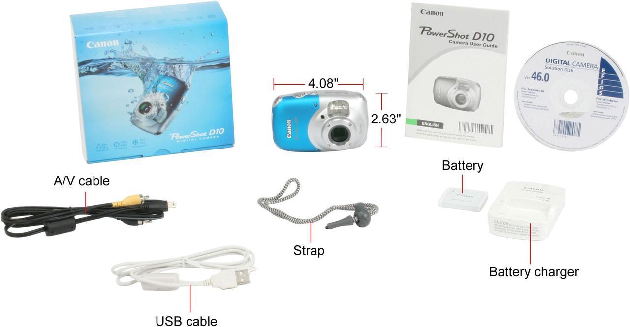 Alt view image 12 of 12 - Canon  PowerShot D10 12.1 MP Digital Camera – Shockproof/Freezeproof and Waterproof (Blue)