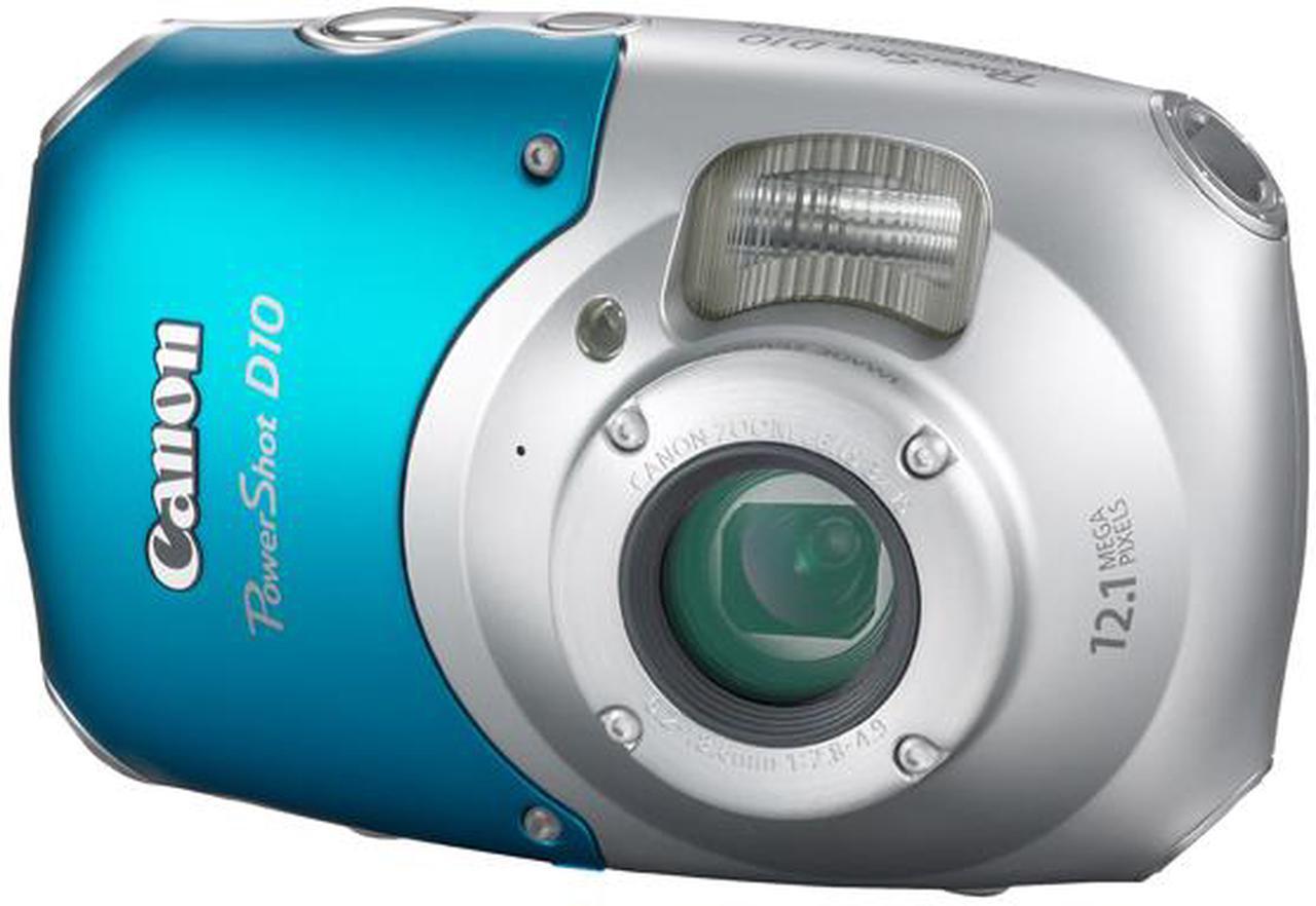 Canon PowerShot D10 Blue 12.1 MP 3X Optical Zoom Waterproof Shockproof Digital Camera