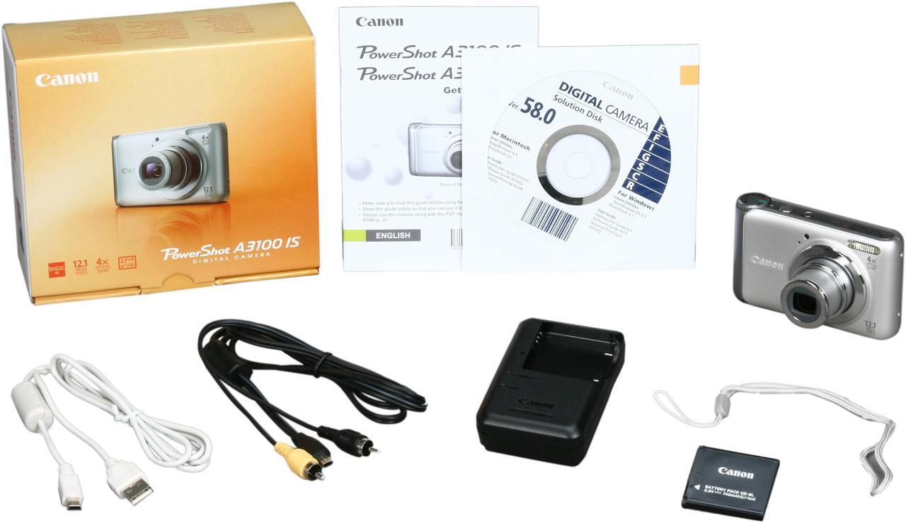 Alt view image 8 of 8 - Canon PowerShot A3100 IS Silver 12.1 MP 4X Optical Zoom Digital Camera