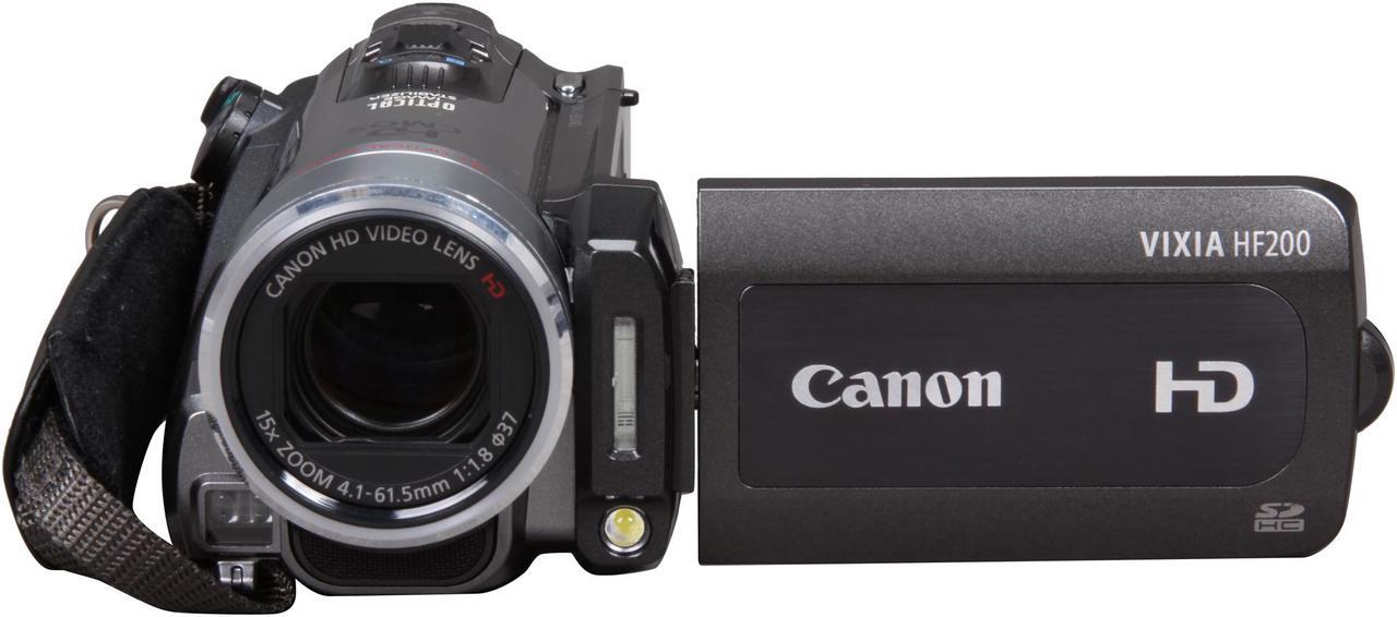 Alt view image 2 of 8 - Canon VIXIA HF200 1/4" CMOS 2.7" 211K LCD 15X Optical Zoom High Definition Flash Memory Camcorder