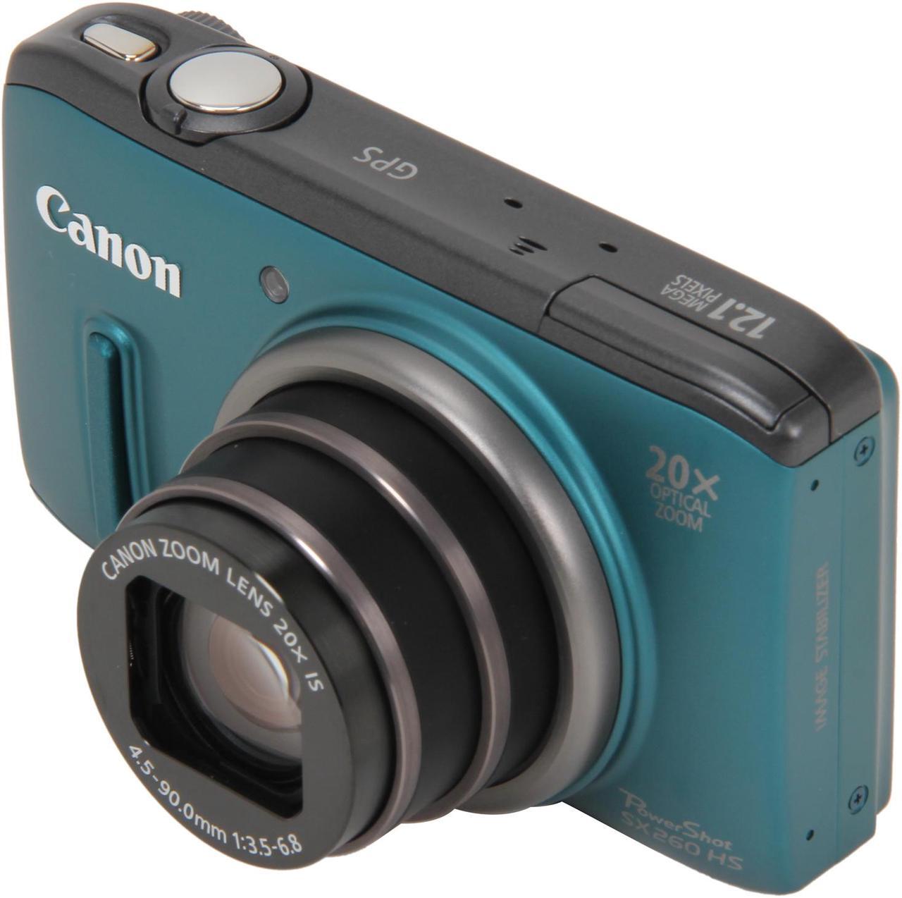 Main image of Canon PowerShot SX260 HS Green 12.1 MP 20X Optical Zoom 25mm Wide Angle Digital Camera HDTV Output