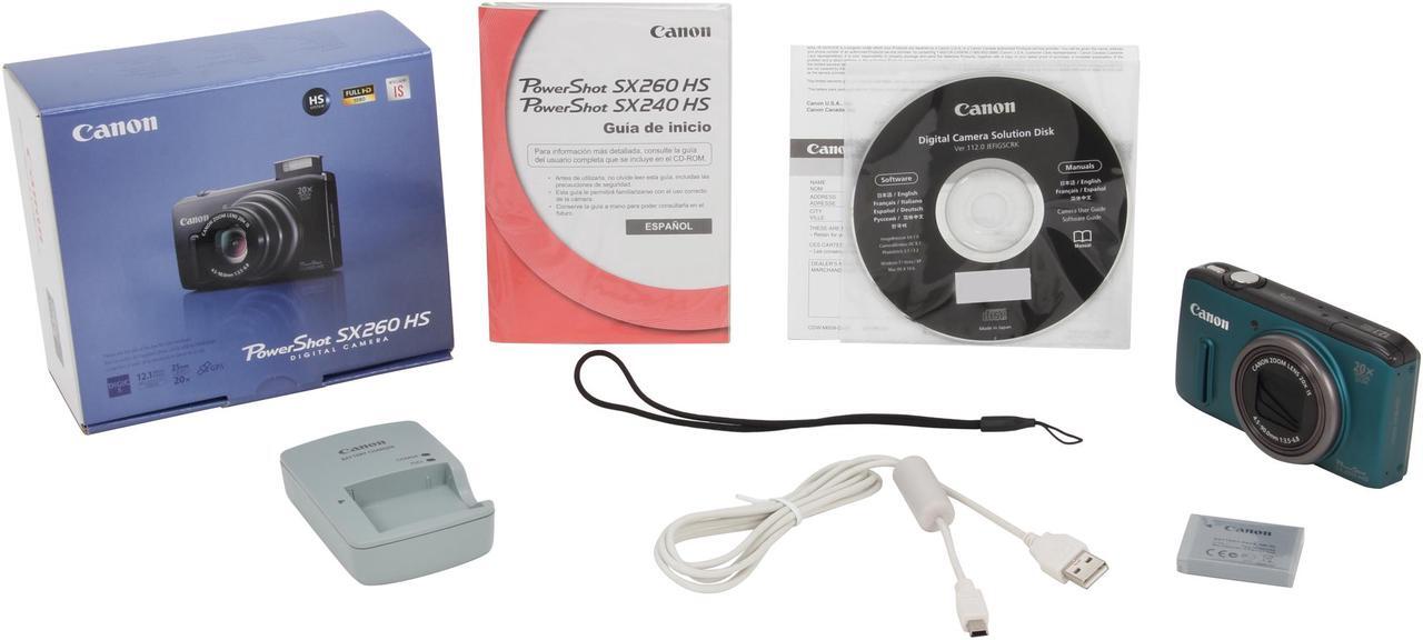 Alt view image 8 of 8 - Canon PowerShot SX260 HS Green 12.1 MP 20X Optical Zoom 25mm Wide Angle Digital Camera HDTV Output