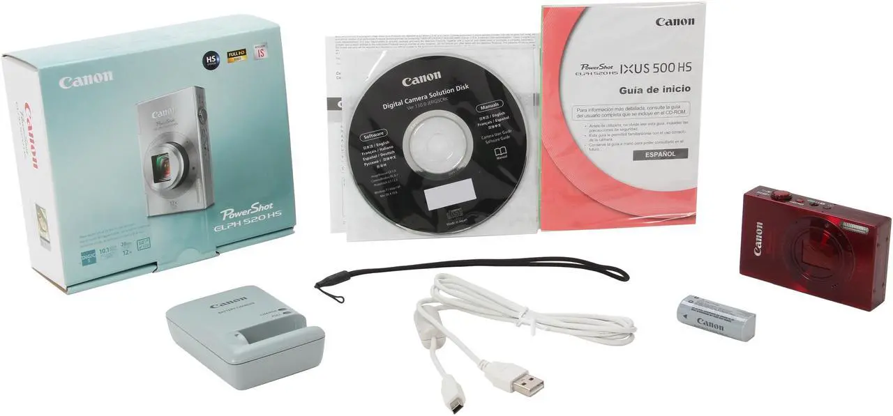 Alt view image 8 of 8 - Canon ELPH 520 HS Red 10.1 MP 12X Optical Zoom 28mm Wide Angle Digital Camera HDTV Output