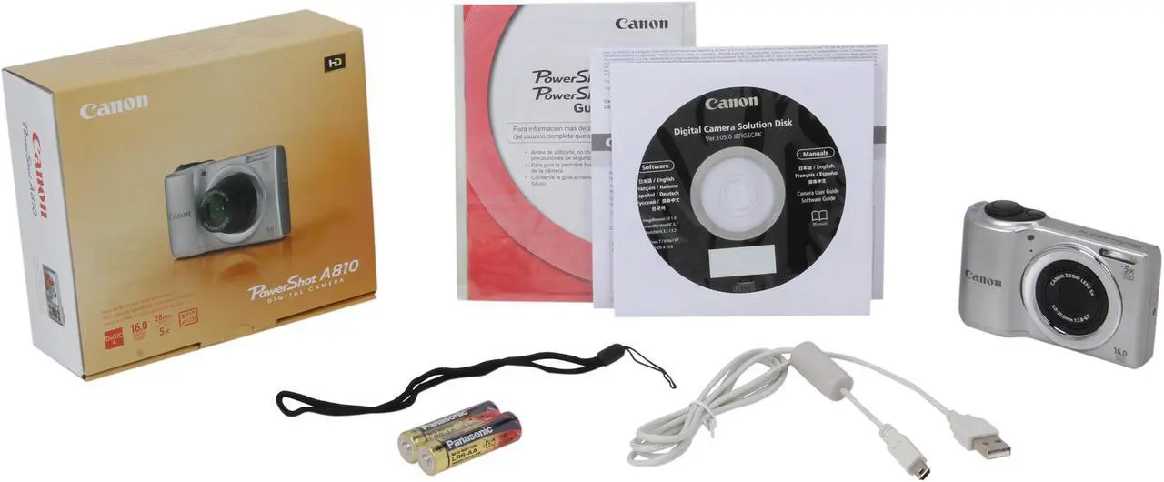 Alt view image 8 of 8 - Canon PowerShot A810 Silver 16 MP 5X Optical Zoom 28mm Wide Angle Digital Camera