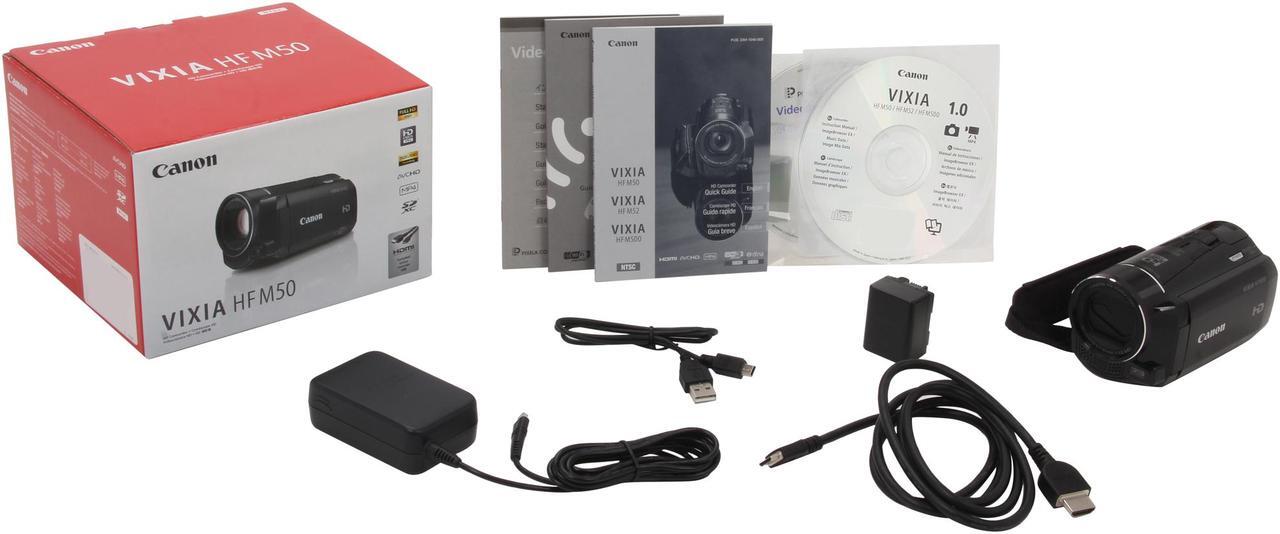 Alt view image 8 of 8 - Canon VIXIA HF M50 (6094B001) Black 1/3" CMOS 3.0" 230K Touch LCD 10X Optical Zoom Full HD Flash Memory Camcorder