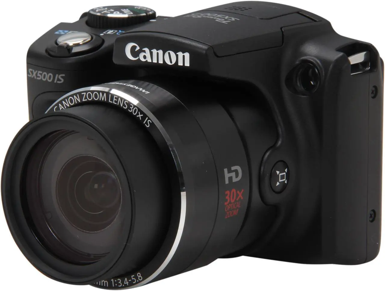 Main image of Canon PowerShot SX500 IS Black Approx. 16.0 MP 30X Optical Zoom 24mm Wide Angle Digital Camera HDTV Output