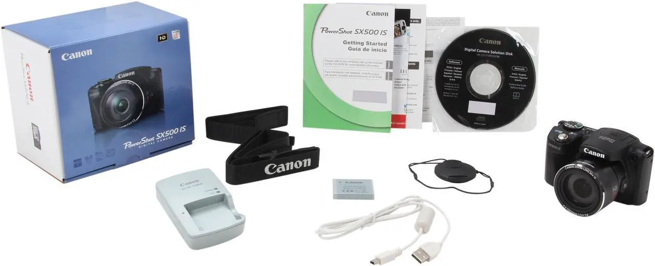 Alt view image 9 of 9 - Canon PowerShot SX500 IS Black Approx. 16.0 MP 30X Optical Zoom 24mm Wide Angle Digital Camera HDTV Output