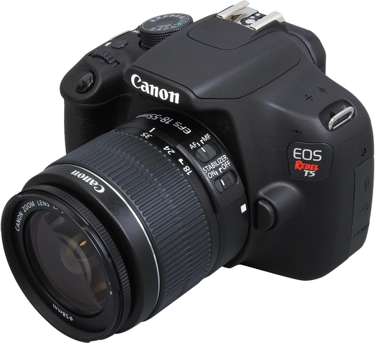 Main image of Canon Rebel T5 9126B003 Black 18.0MP Digital SLR Camera w/ EF-S 18-55mm IS II Lens