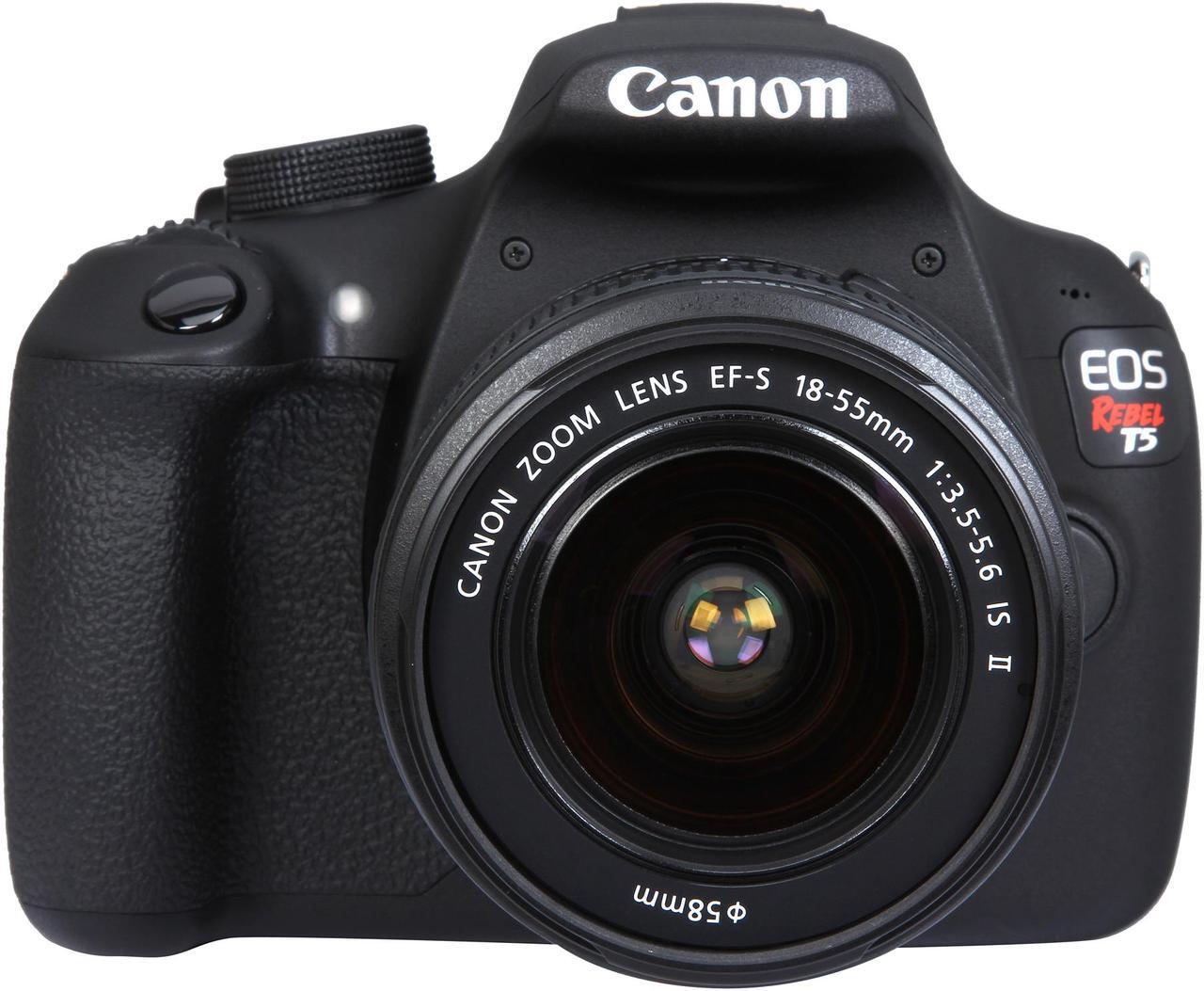 Alt view image 3 of 9 - Canon Rebel T5 9126B003 Black 18.0MP Digital SLR Camera w/ EF-S 18-55mm IS II Lens
