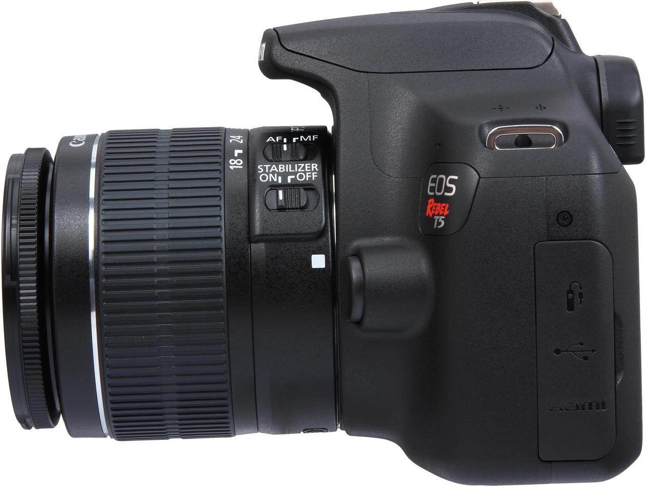 Alt view image 6 of 9 - Canon Rebel T5 9126B003 Black 18.0MP Digital SLR Camera w/ EF-S 18-55mm IS II Lens