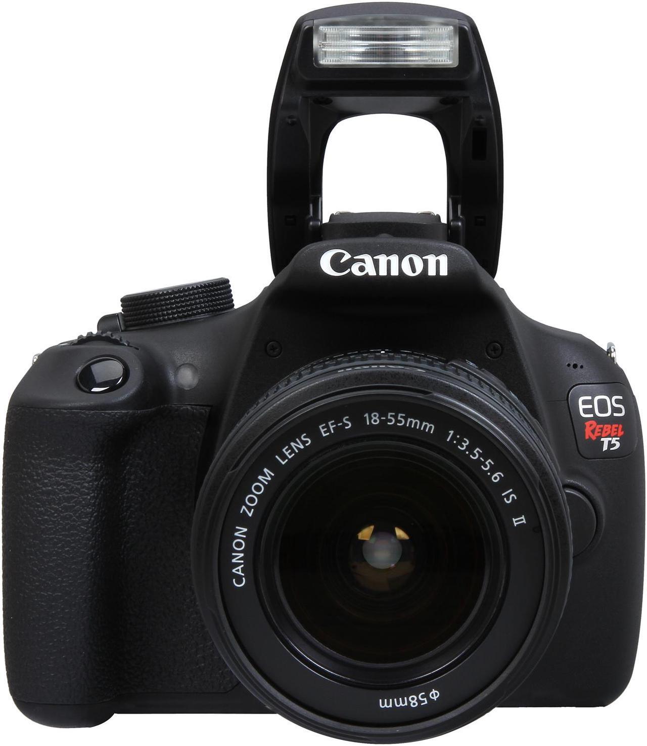 Alt view image 8 of 9 - Canon Rebel T5 9126B003 Black 18.0MP Digital SLR Camera w/ EF-S 18-55mm IS II Lens