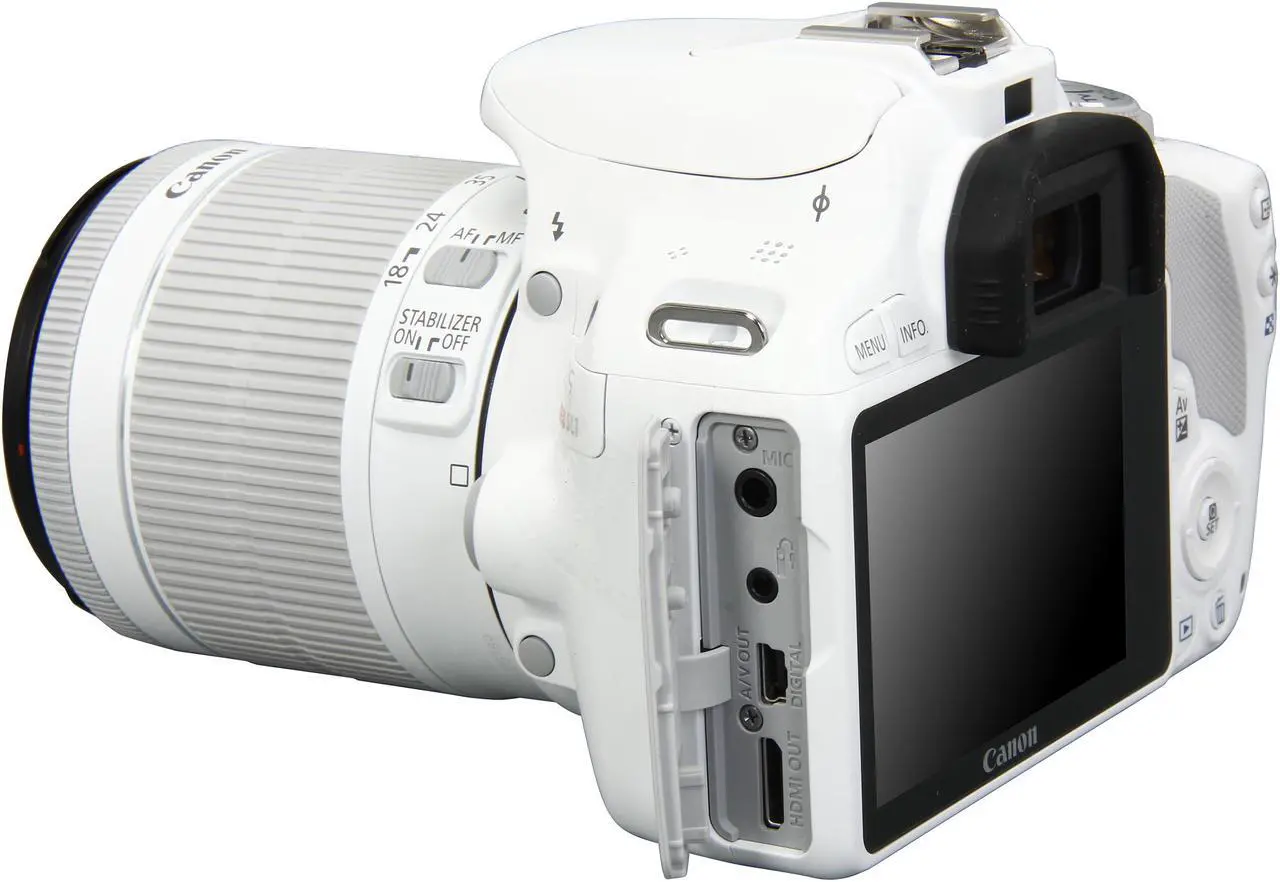 Alt view image 8 of 9 - Canon EOS Rebel SL1 9123B002 White 18.0 MP Digital SLR Camera with EF-S 18-55mm f/3.5-5.6 IS STM Lens