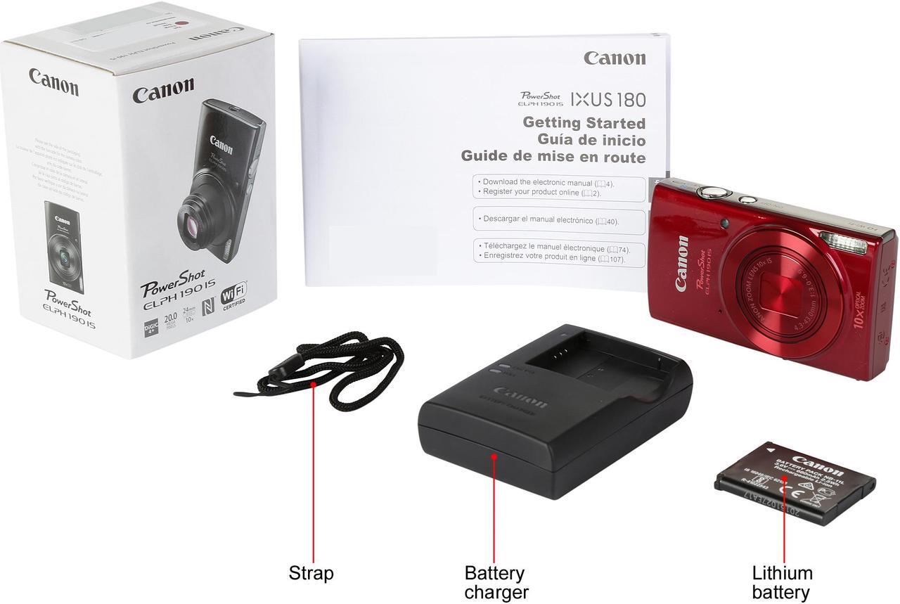 Alt view image 9 of 8 - Canon PowerShot ELPH 190 IS Digital Camera - Red