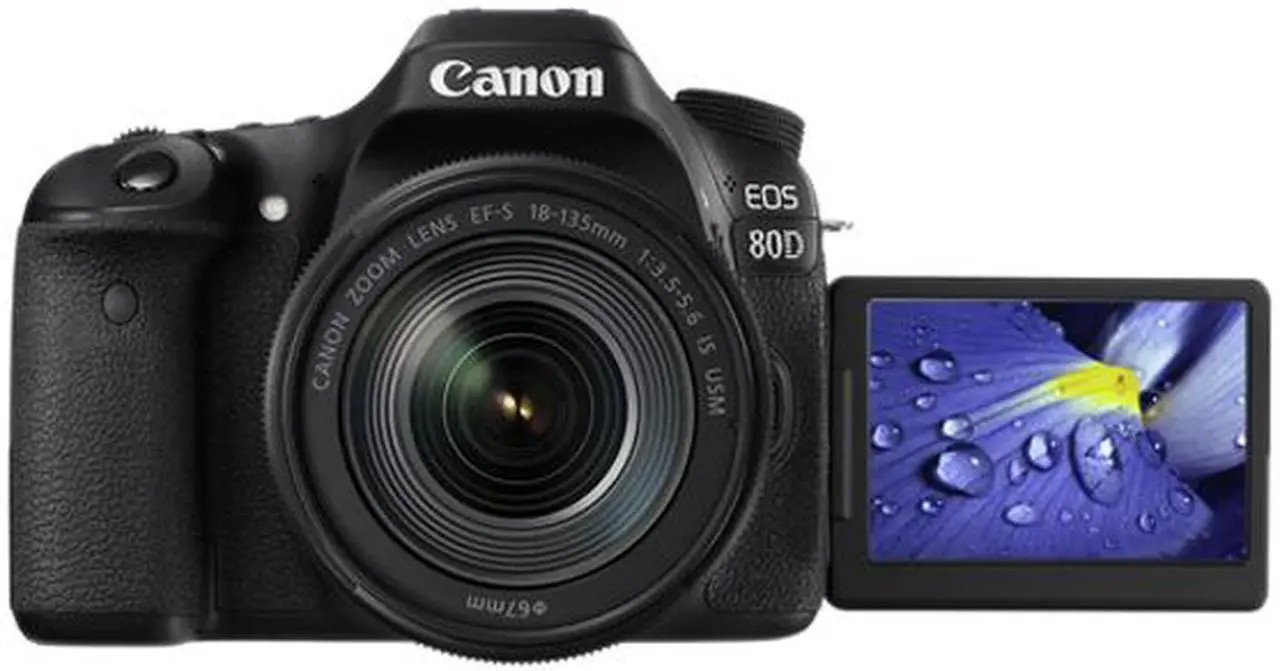 Alt view image 5 of 6 - Canon EOS 80D 1263C006 Black Digital SLR Camera with 18-135mm IS USM Lens KIT