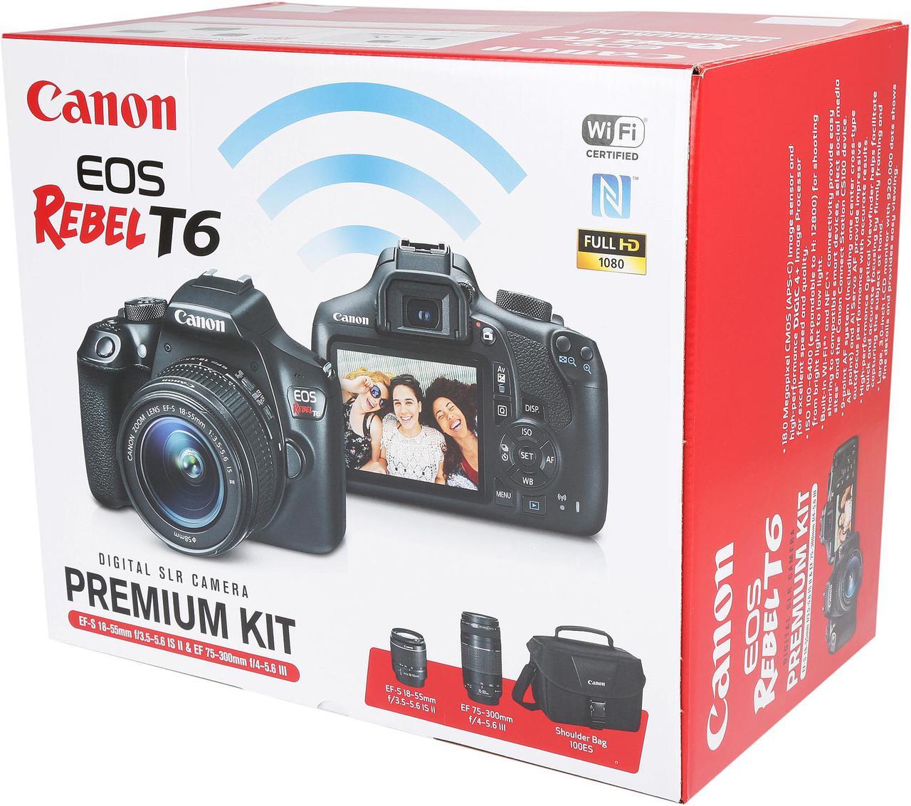 Alt view image 4 of 4 - Canon EOS Rebel T6 DSLR Camera with 18 - 55 mm and 75 - 300 mm Lenses Kit