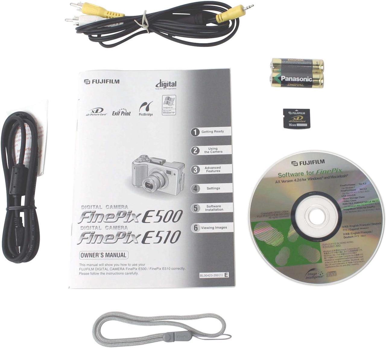 Alt view image 9 of 10 - FUJIFILM FinePix E510 Silver 5.2MP 3.2X Optical Zoom 28mm Wide Angle Digital Camera