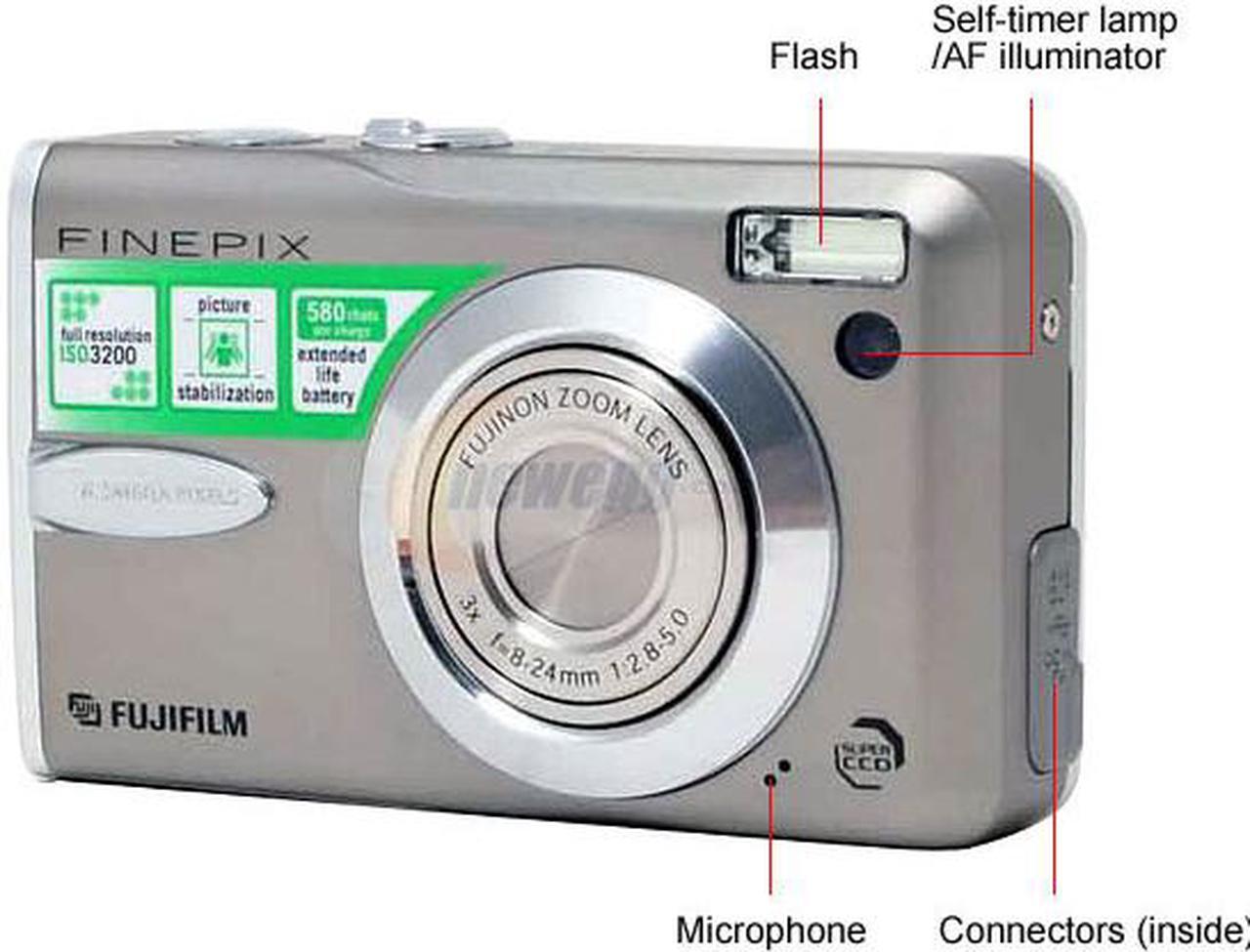 Alt view image 4 of 11 - FUJIFILM FinePix F30 Silver 6.3MP 3X Optical Zoom Digital Camera