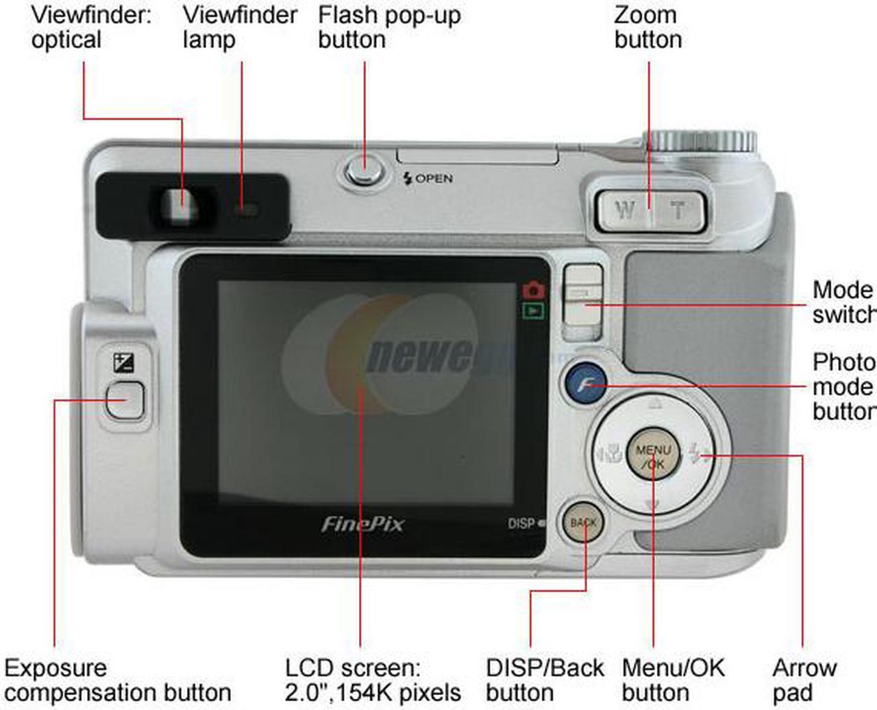 Alt view image 4 of 9 - FUJIFILM FinePix E550 Silver 6.3 MP 4X Optical Zoom Digital Camera