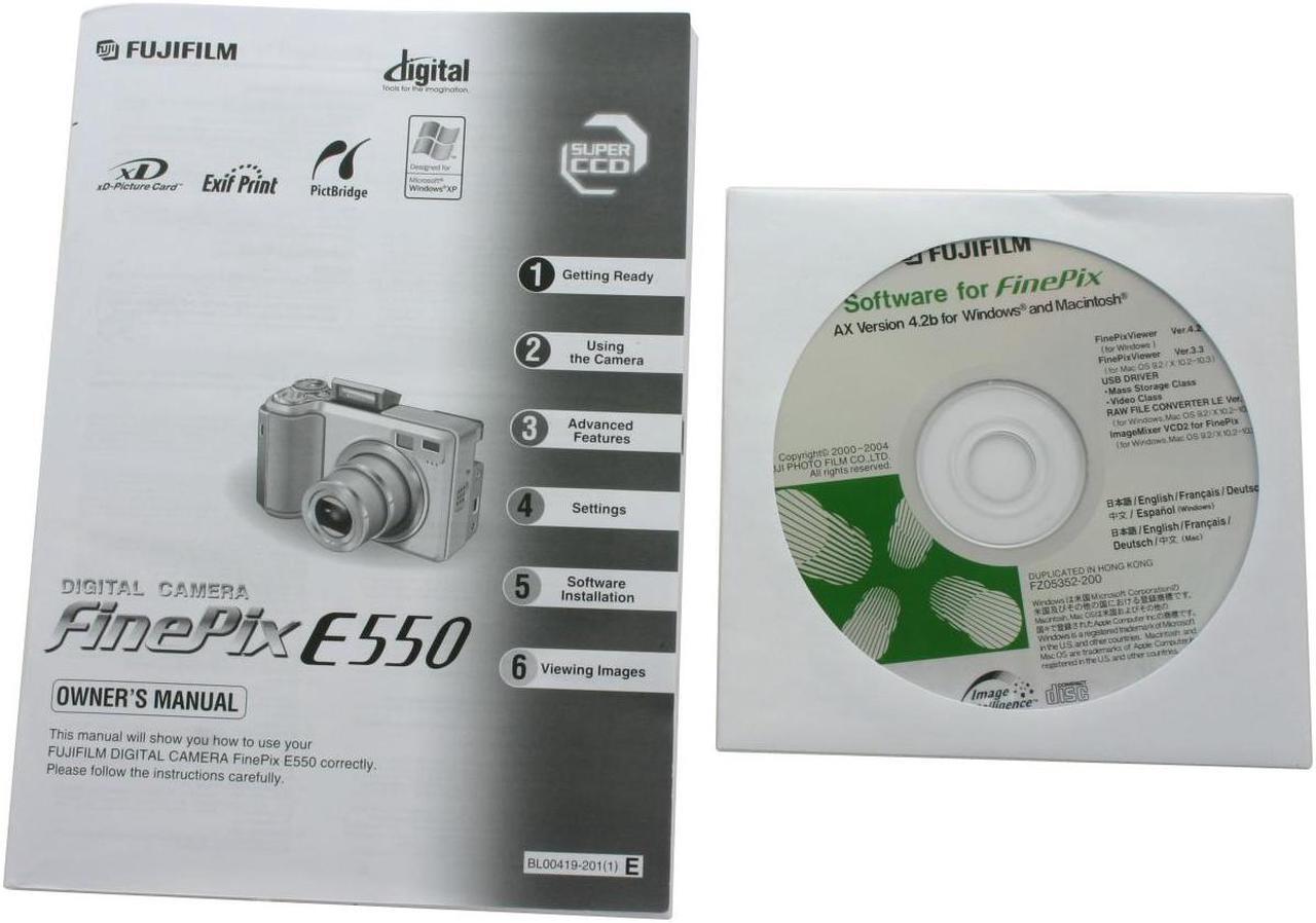 Alt view image 8 of 9 - FUJIFILM FinePix E550 Silver 6.3 MP 4X Optical Zoom Digital Camera