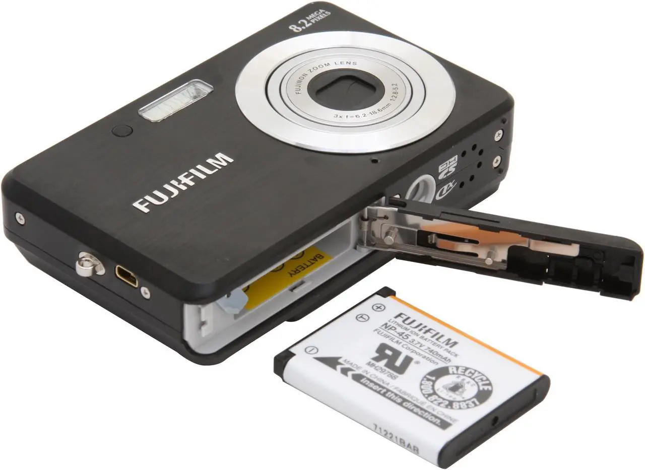 Alt view image 10 of 11 - FUJIFILM FinePix J10 Black 8.0 MP 3X Optical Zoom Digital Camera