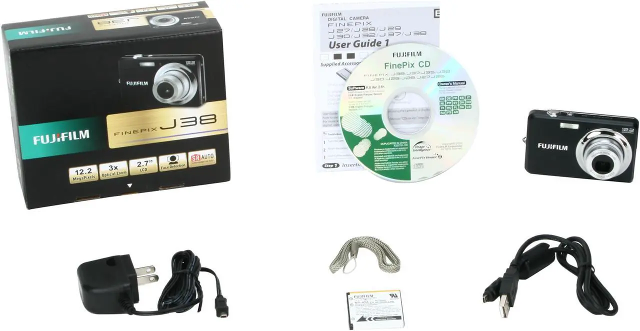 Alt view image 8 of 8 - FUJIFILM FINEPIX J38 Black 12.2 MP 3X Optical Zoom Digital Camera