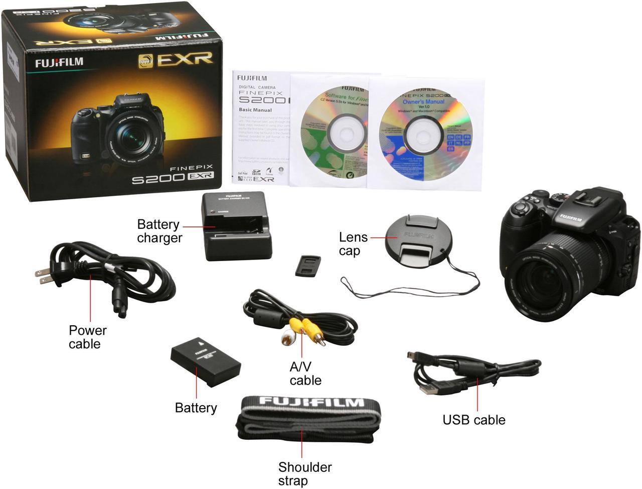 Alt view image 13 of 13 - FUJIFILM FINEPIX S200 EXR Black 12.0 MP 14.3X Optical Zoom Digital Camera