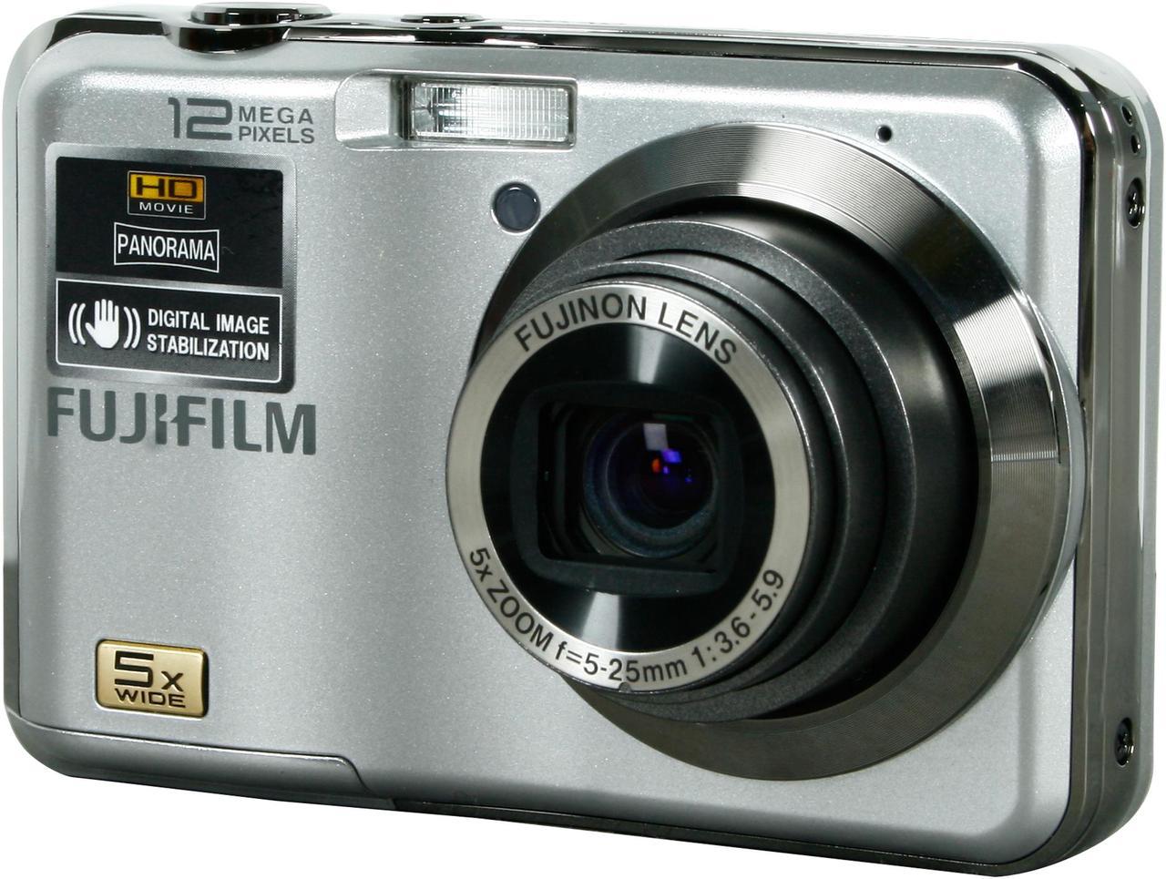 FUJIFILM FINEPIX AX200 Silver 12 MP 5X Optical Zoom 28mm Wide Angle Digital Camera