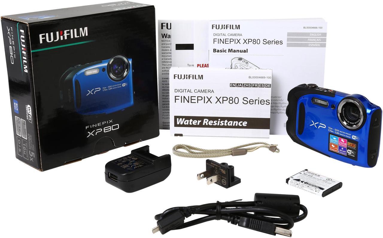 Alt view image 9 of 8 - FUJIFILM FinePix XP80 16449430 Blue 16.4 MP 2.7" 460K Tough Camera