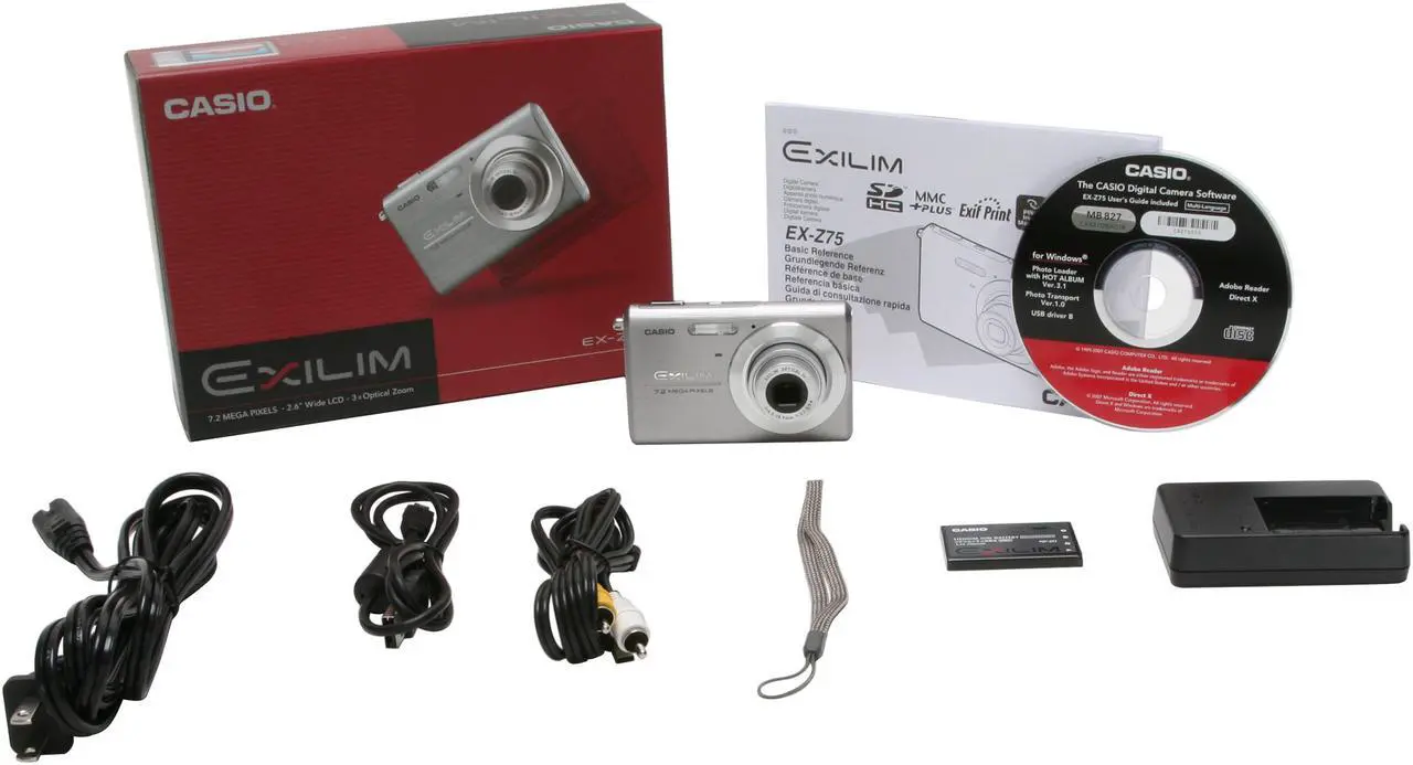 Alt view image 11 of 11 - CASIO EX-Z75SR Silver 7.2 MP 3X Optical Zoom Digital Camera