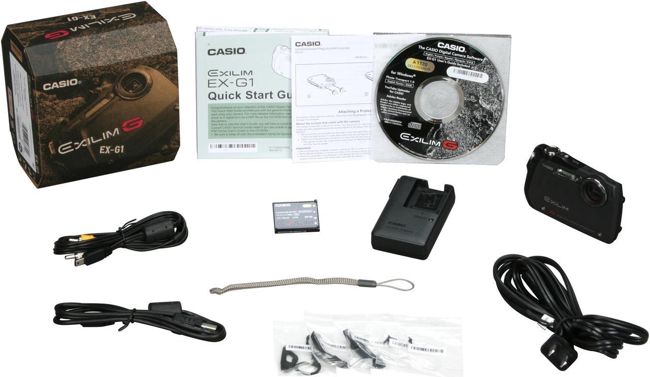 Alt view image 8 of 8 - CASIO EXILIM EX-G1 Black 12.1 MP 3X Optical Zoom Waterproof Shockproof Digital Camera