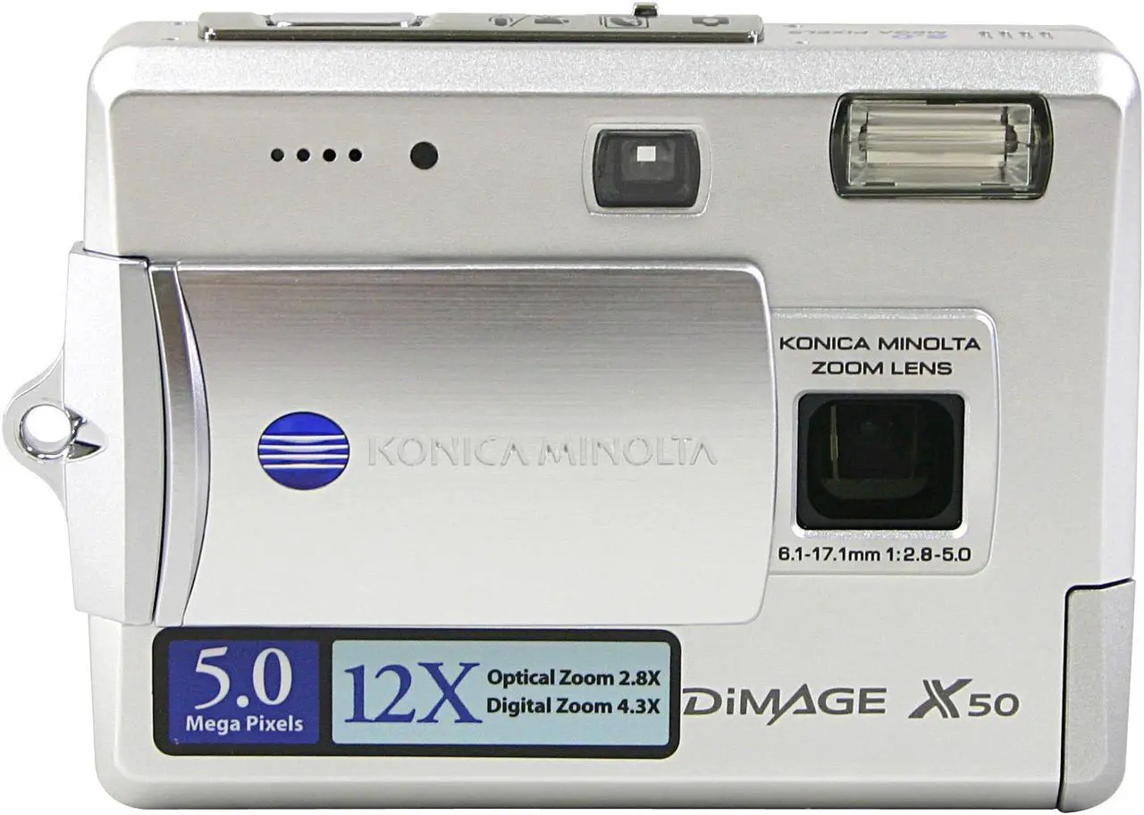 Alt view image 3 of 9 - KONICA MINOLTA DiMAGE X50 Silver 5.0MP 2.8X Optical Zoom Digital Camera