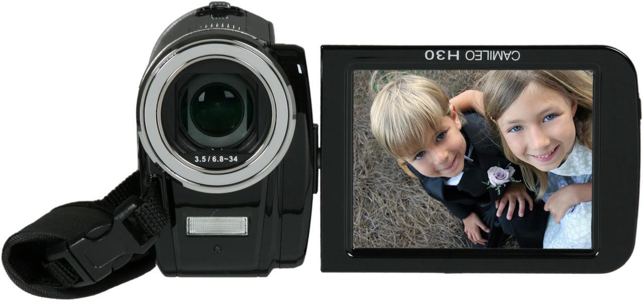 Alt view image 2 of 11 - TOSHIBA Camileo H30 Black CMOS 3.0" touch LCD 5X Optical Zoom Full HD Camcorder