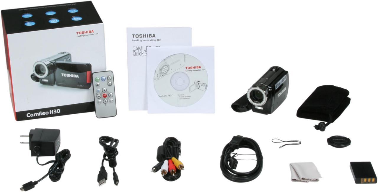 Alt view image 11 of 11 - TOSHIBA Camileo H30 Black CMOS 3.0" touch LCD 5X Optical Zoom Full HD Camcorder