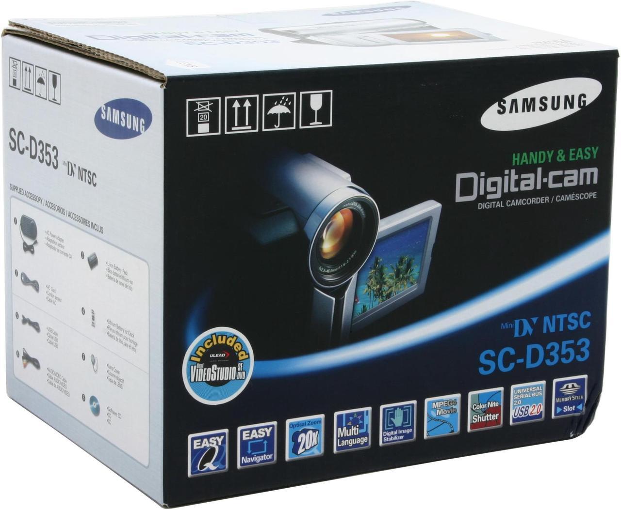 Alt view image 10 of 10 - SAMSUNG SC-D353 1/6" CCD 2.5" 112K LCD 20X Optical Zoom MiniDV Camcorder
