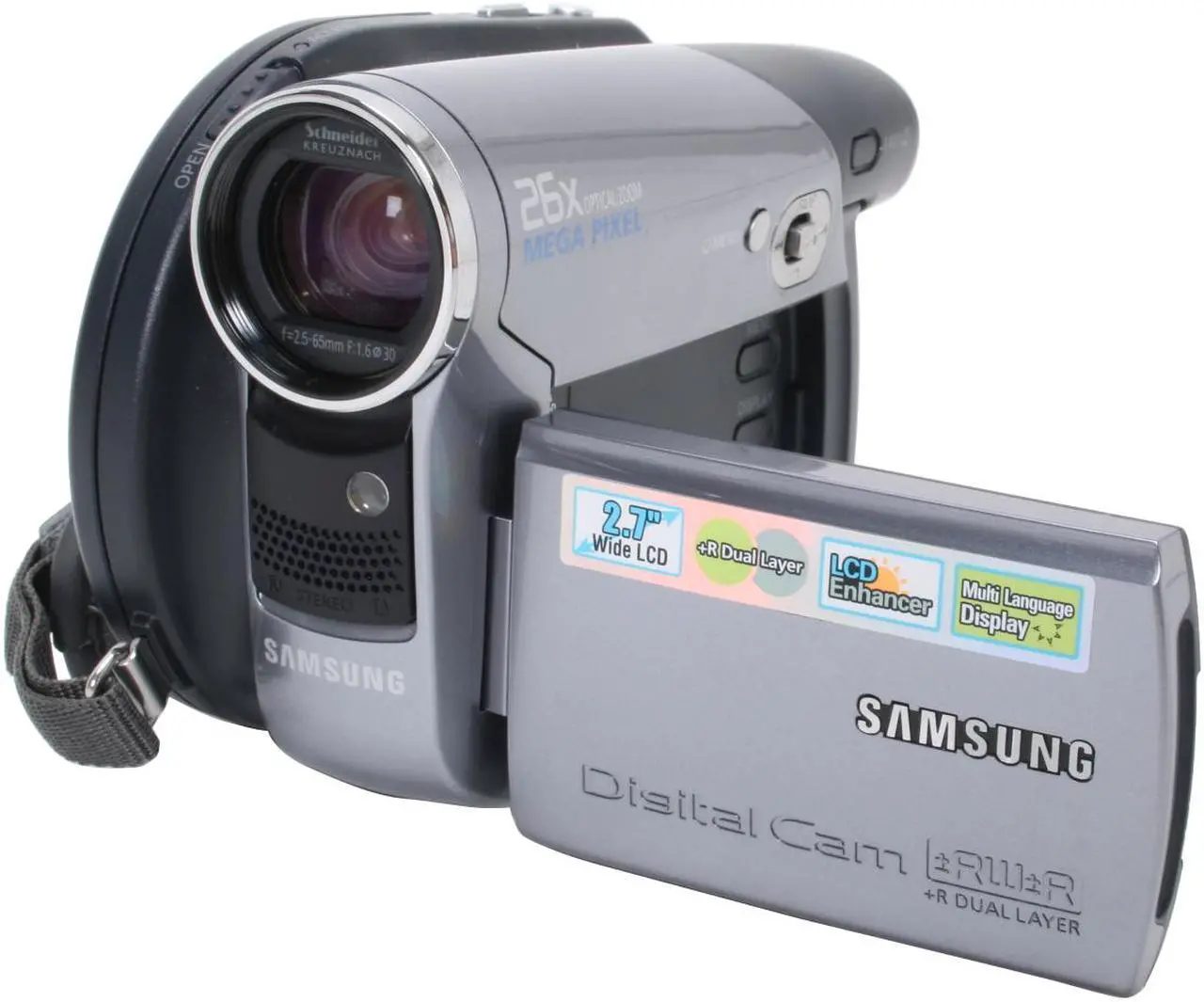 Alt view image 3 of 13 - SAMSUNG SC-DC575 Silver 2.7"LCD 26X Optical Zoom DVD Digital Camcorder