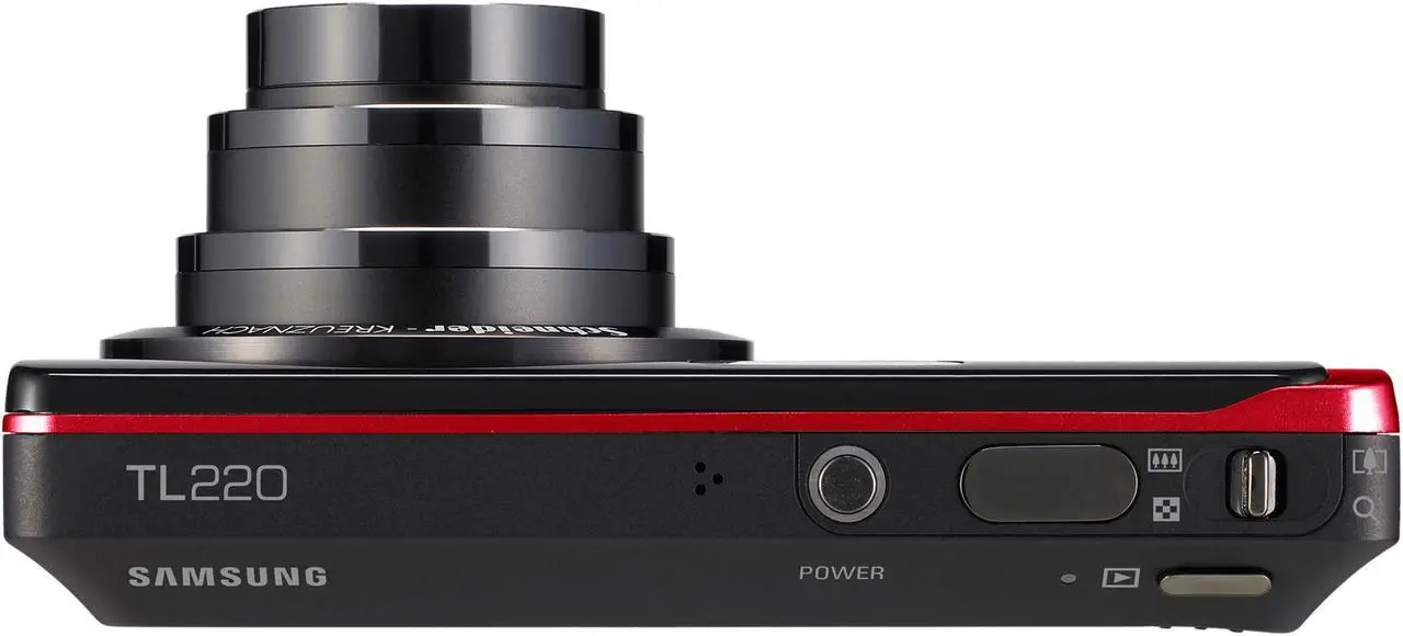 Alt view image 6 of 14 - SAMSUNG DualView TL220 Black/Red 12.2 MP 4.6X Optical Zoom 27mm Wide Angle Digital Camera