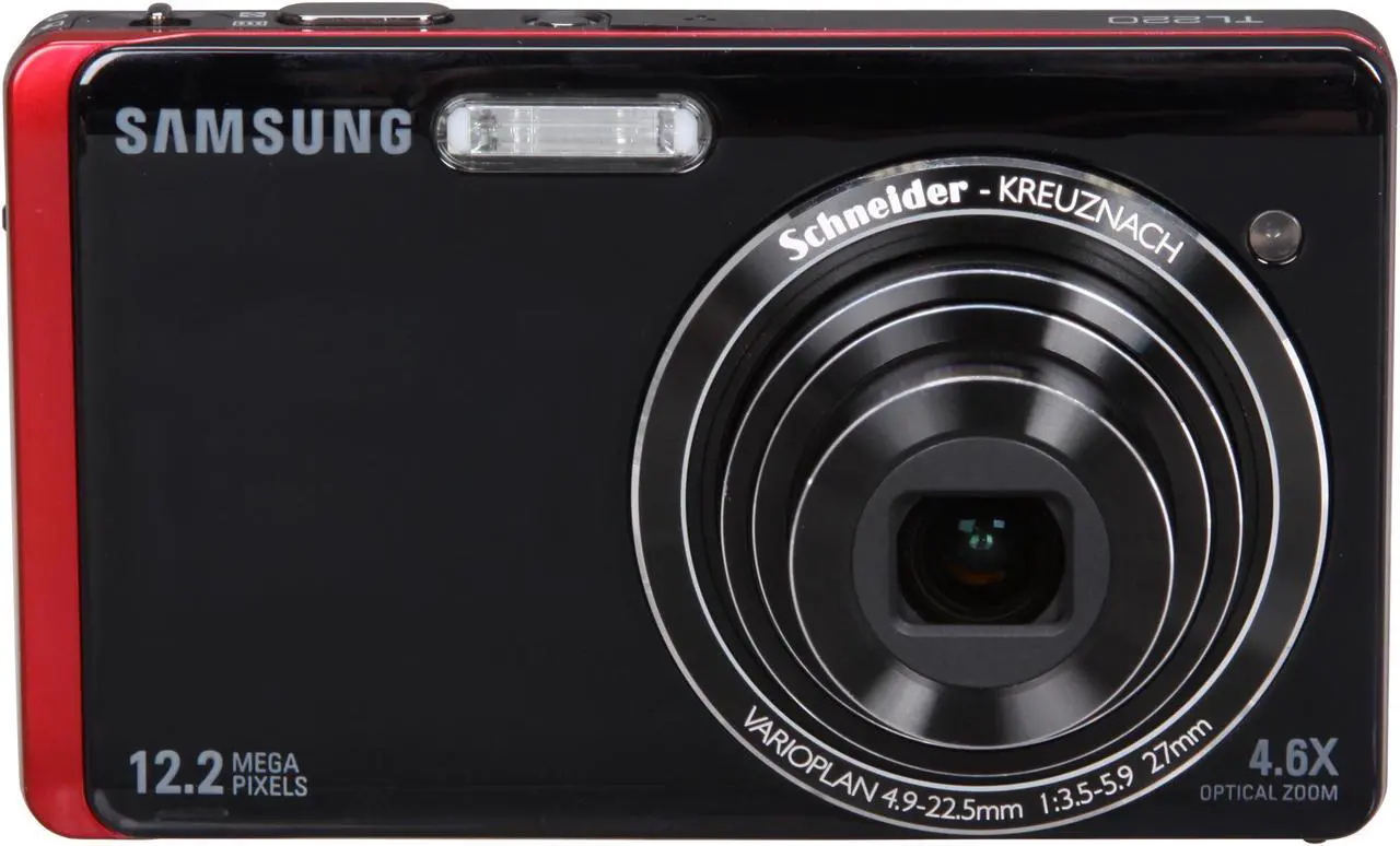 Alt view image 8 of 14 - SAMSUNG DualView TL220 Black/Red 12.2 MP 4.6X Optical Zoom 27mm Wide Angle Digital Camera