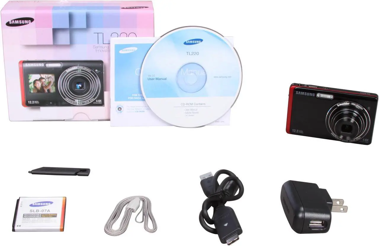 Alt view image 14 of 14 - SAMSUNG DualView TL220 Black/Red 12.2 MP 4.6X Optical Zoom 27mm Wide Angle Digital Camera