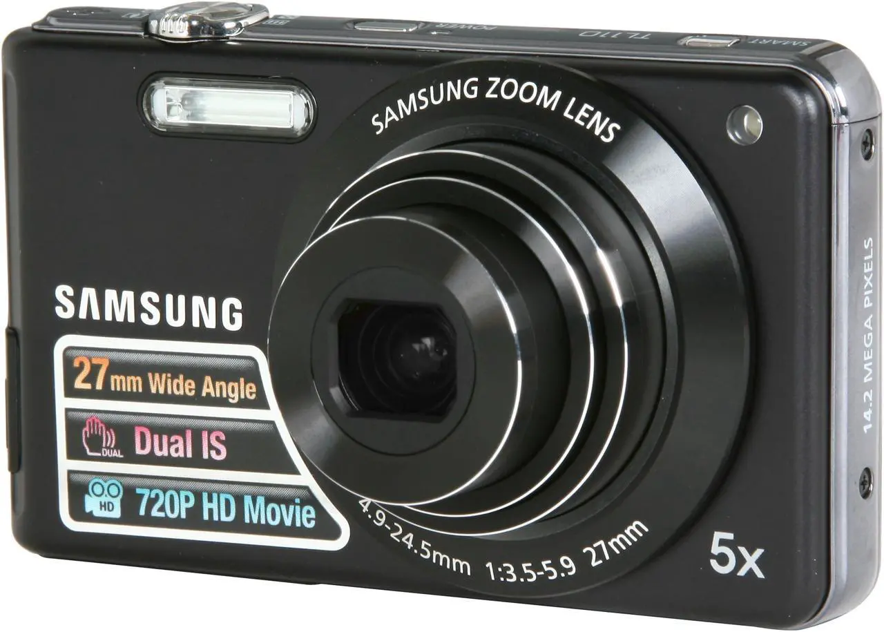 Main image of SAMSUNG TL110 Black 14.2 MP 5X Optical Zoom 27mm Wide Angle Digital Camera