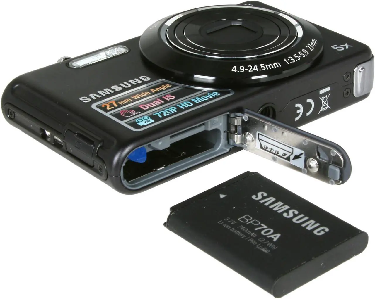 Alt view image 6 of 7 - SAMSUNG TL110 Black 14.2 MP 5X Optical Zoom 27mm Wide Angle Digital Camera