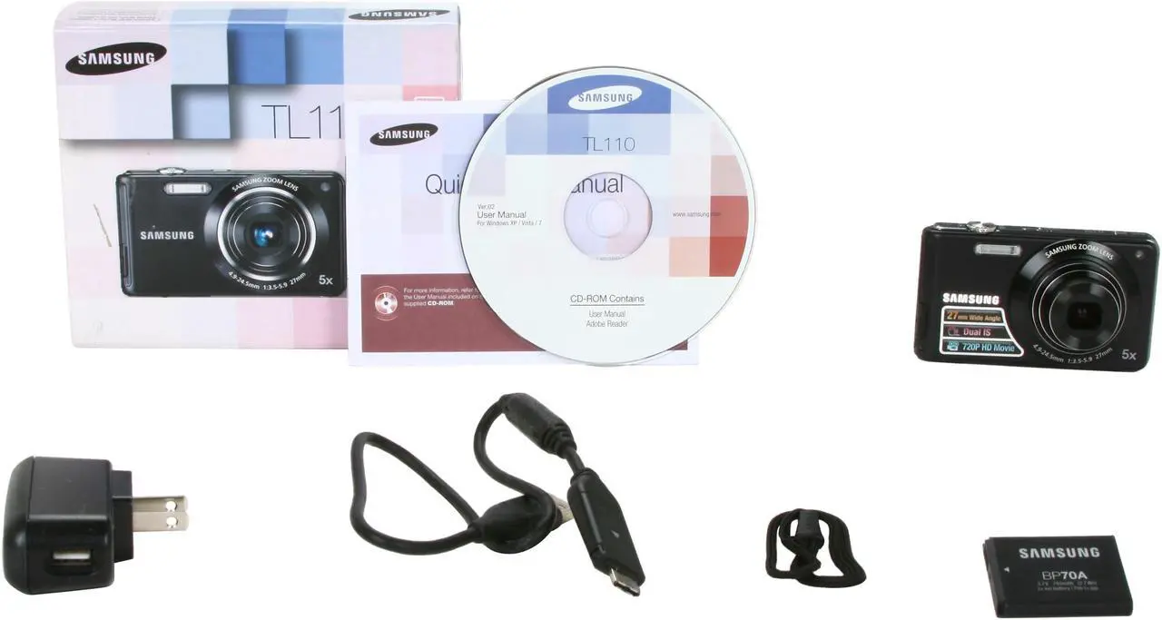Alt view image 7 of 7 - SAMSUNG TL110 Black 14.2 MP 5X Optical Zoom 27mm Wide Angle Digital Camera
