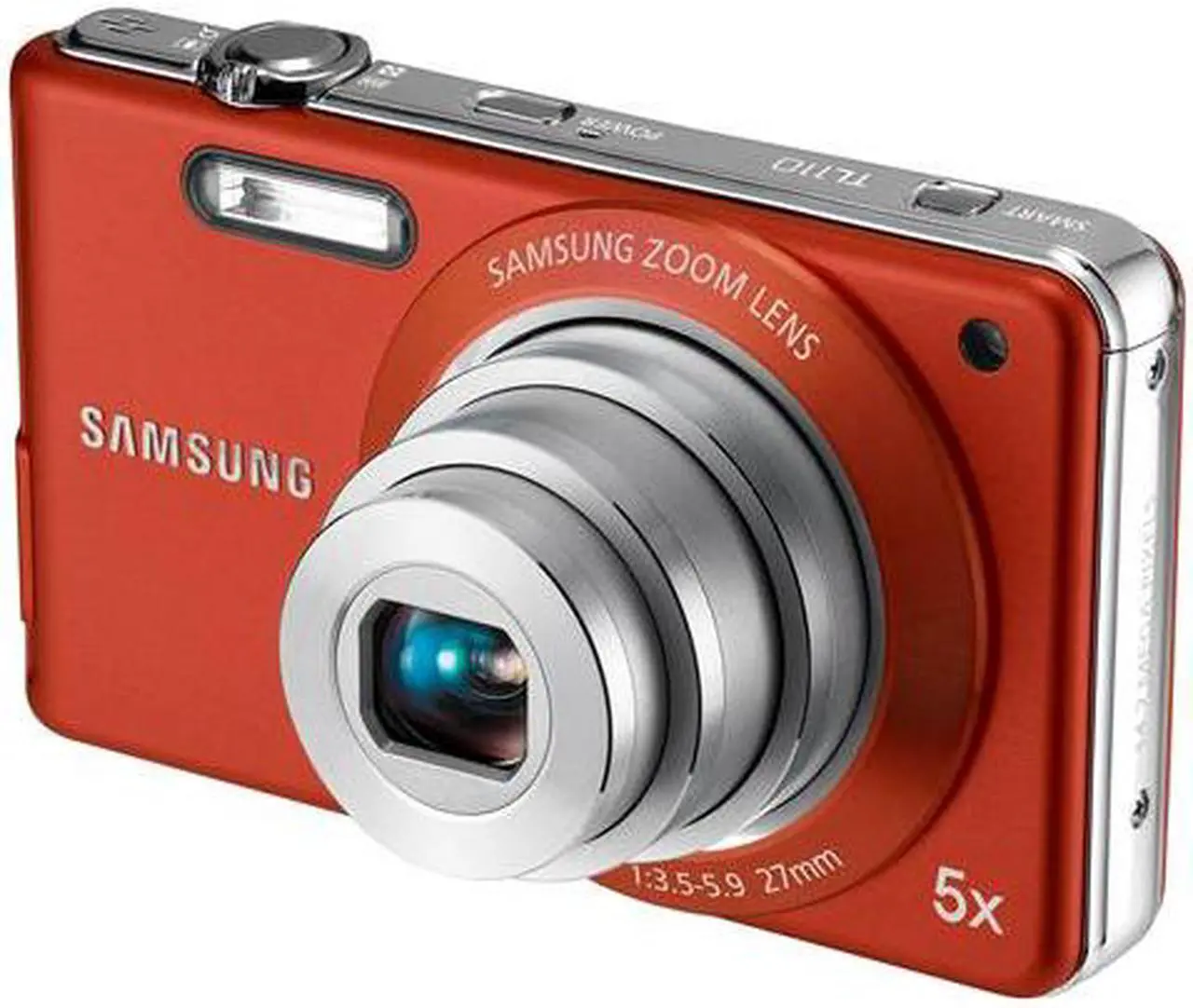 SAMSUNG TL110 Tomato Orange 14.2 MP 27mm Wide Angle Digital Camera HDTV