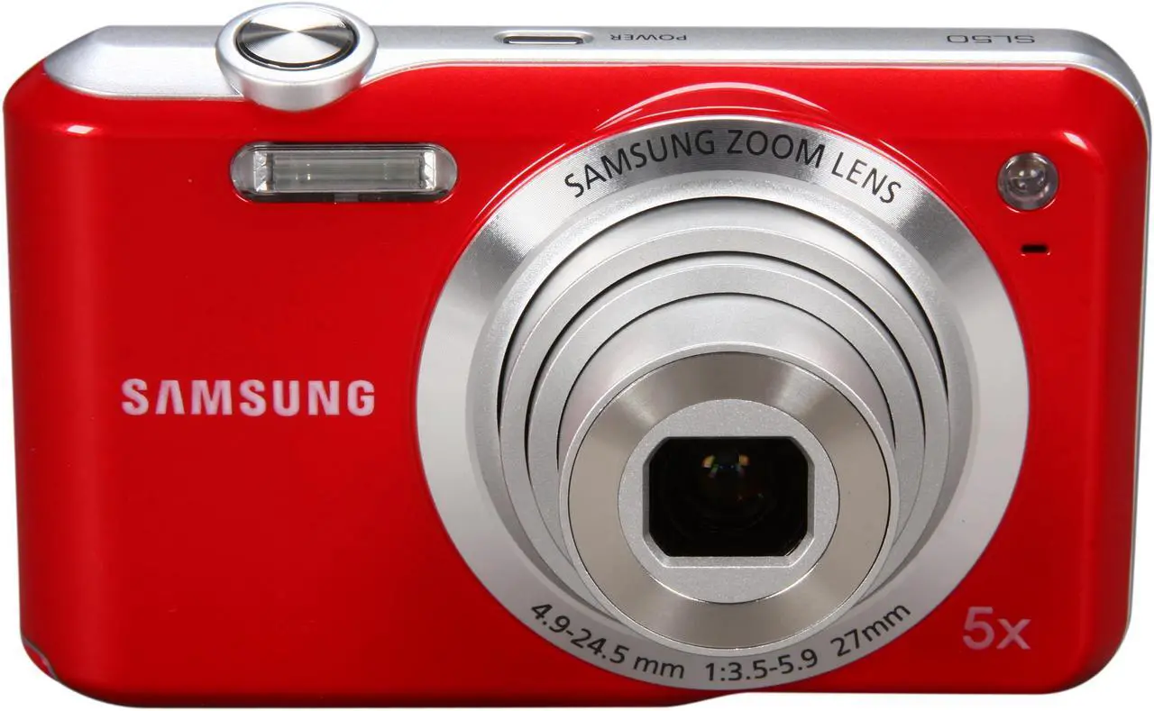 Alt view image 2 of 8 - SAMSUNG SL50 Tomato Orange 10.2 MP 5X Optical Zoom 27mm Wide Angle Digital Camera