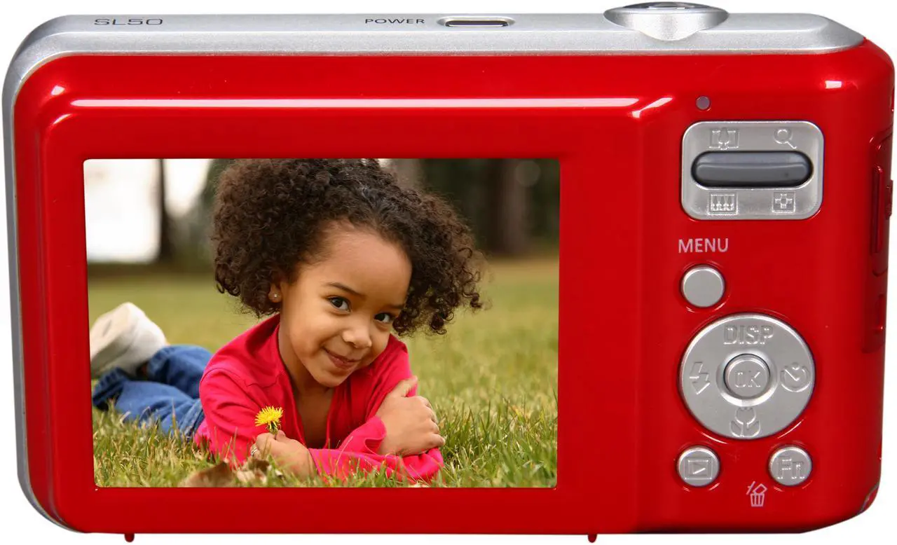 Alt view image 4 of 8 - SAMSUNG SL50 Tomato Orange 10.2 MP 5X Optical Zoom 27mm Wide Angle Digital Camera